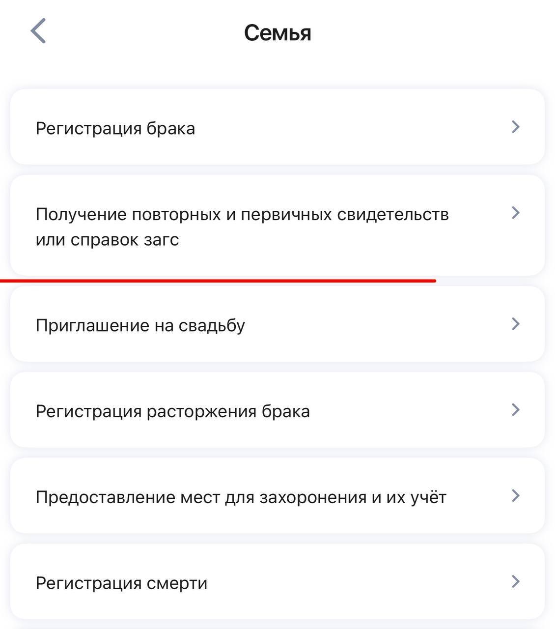 Госуслуги — раздел Семья